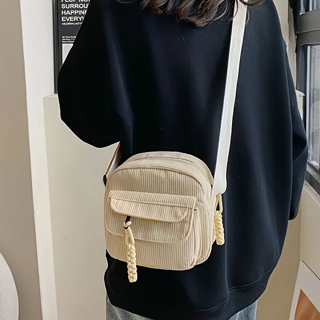 Dámská crossbody kabelka v harajuku stylu - pohodlná, z odolného corduroyu