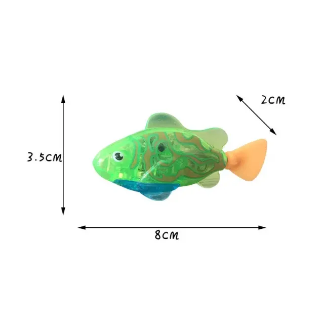 Pește simulat robotic luminescent - jucărie interactivă pentru pisici și copii, ornament pentru acvariu