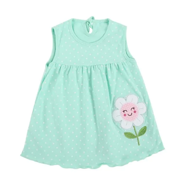 Girl's Newborn Summer Dress with Wide Straps and Cute Pattern