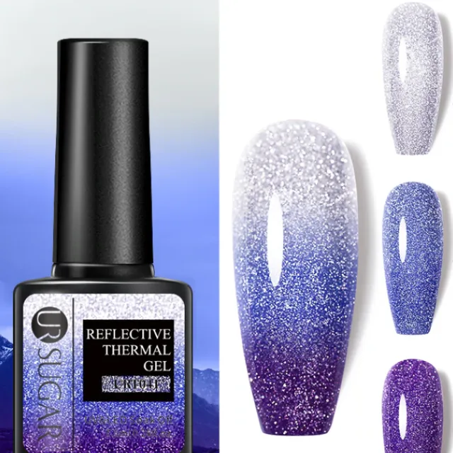 Temperature-responsive glitter gel varnish