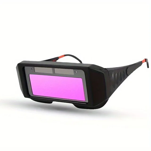 Welding glasses with automatic solar-powered eclipse, optical cleanliness and protective function of automatic dimming