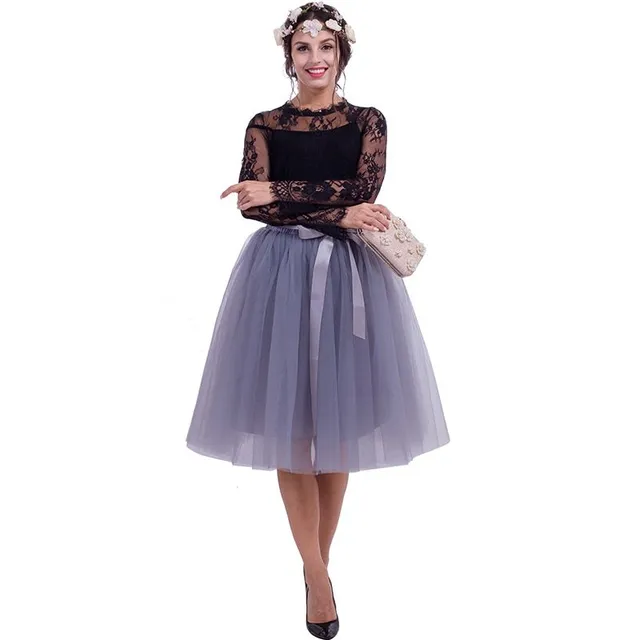 Fashion tulle pleated skirt - Tutu gray