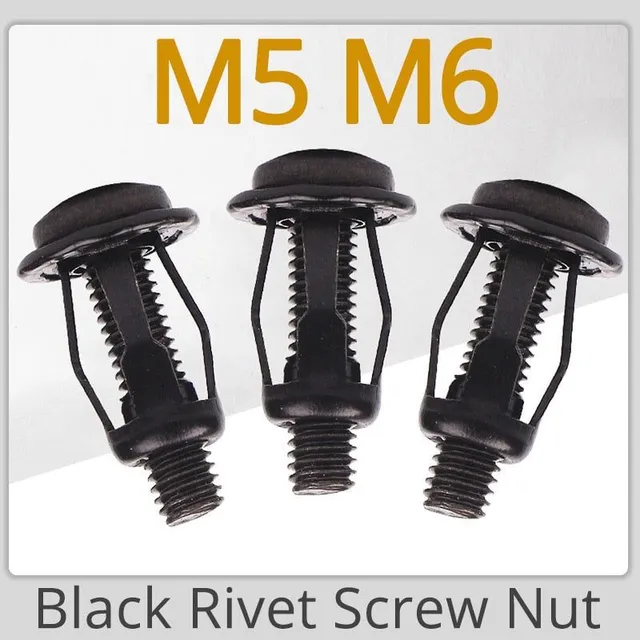 Czarny stal węglowa płatek nitów Lock Nut Screw Hollow Iron Aluminum Rivet Gun Riveter Fixed License Plate for Car Screw M4 M5 M6