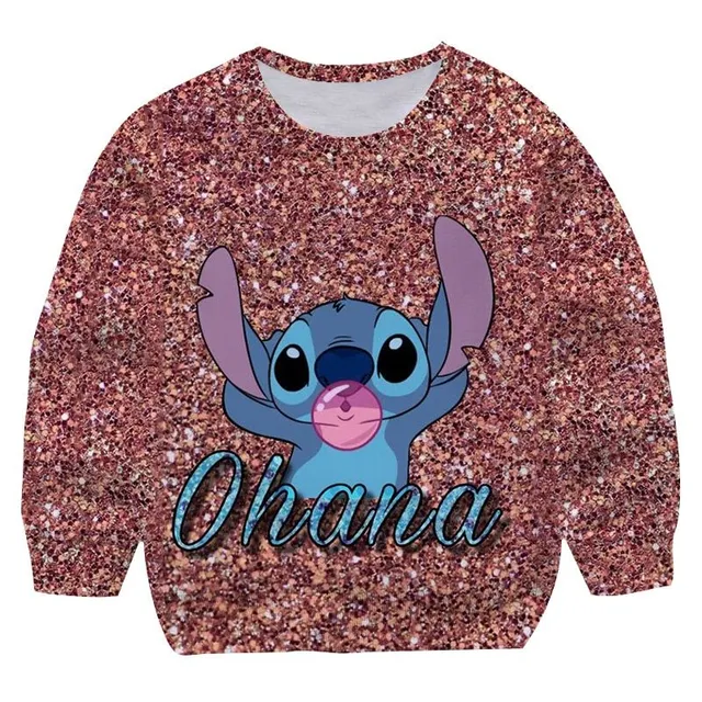 Detská módna mikina bez kapucne s motívom Stitch