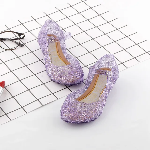 Papuci de vară pentru fetițe cu motiv de cristal