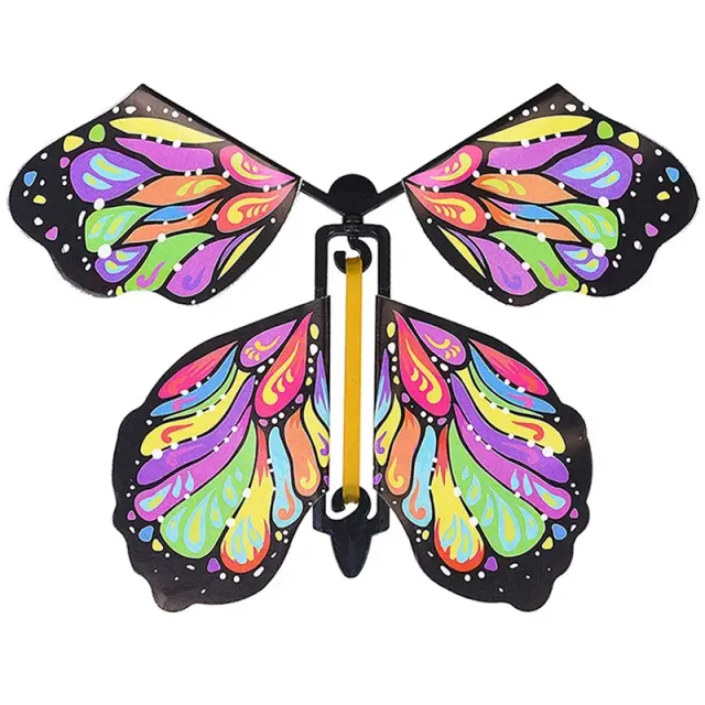 Flying butterfly with rubber drive - set of 5 pieces