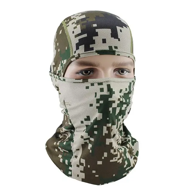 Mască de schi unisex cu imprimeu de camuflaj, cu glugă și acoperire completă a feței - pentru bărbați și femei