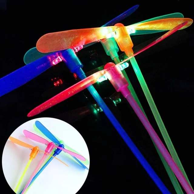 Plastové lietajúce LED vrtule pre deti - 10ks