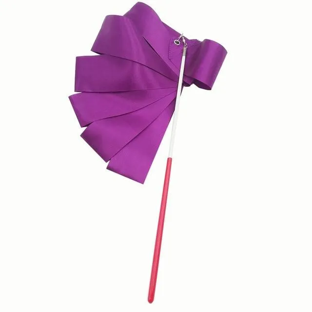 Ribbon for modern gymnastics with bar purple 4 m