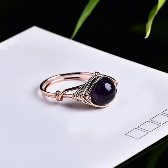 Ring with natural crystal