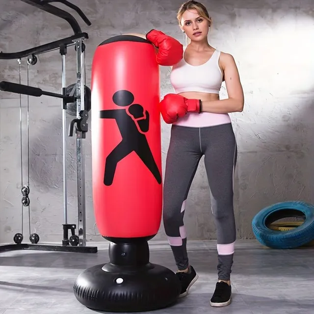 1pc Inflatable punching bag with stand - ideal for karate and taekwondo