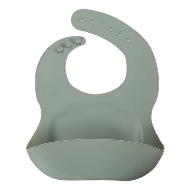 Practical silicone bib with anti-fouling trough - various colours Amadis