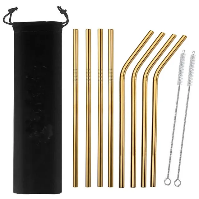 Set of 8 stainless steel straws Medina