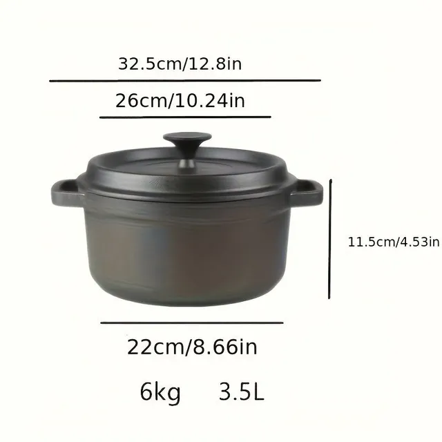 Cast iron pot for all occasions - non-sticky and durable, with double ears