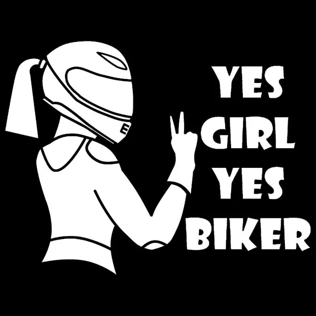 Samolepka na auto yes girl yes biker