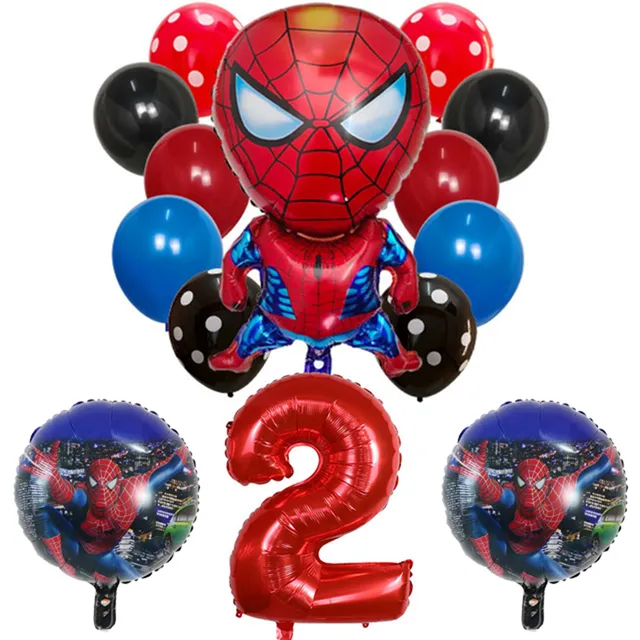 Set de baloane gonflabile cu numărul și super-erou Spiderman 14 buc