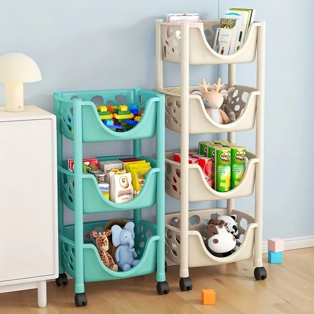 Storage trolley on wheels 2/3/4/5 floors, slender storage cabinet, spacious shelves for small things, snacks