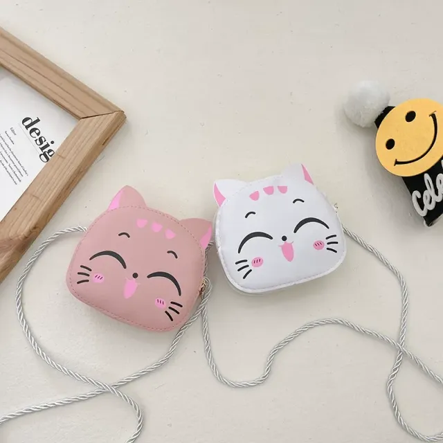 Geantă crossbody pentru copii cu pisicuță drăguță - mini geantă la modă pentru fetițe