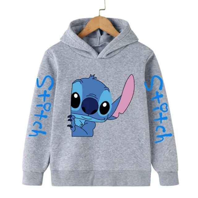 Baby sweatshirt with hood and cute printing Stitch