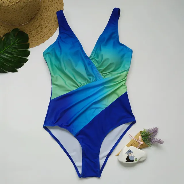 Women's colourful one-piece swimsuit