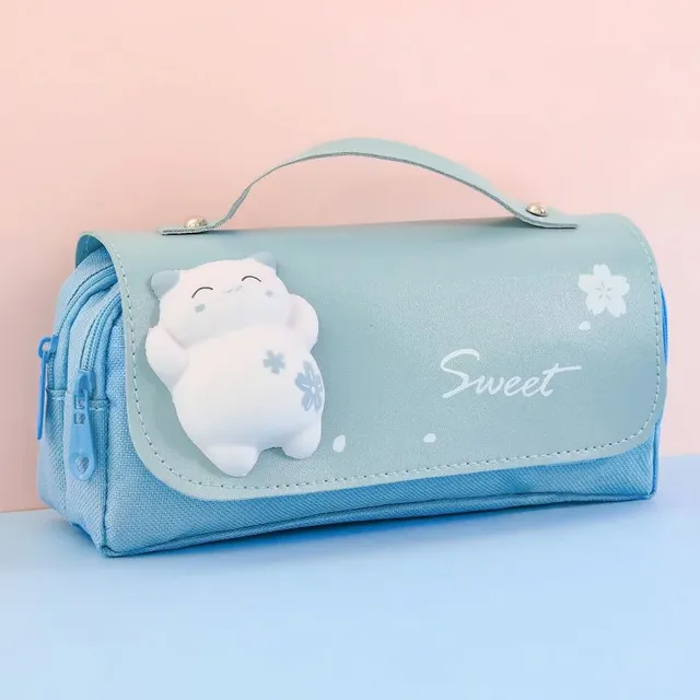 Cute kawaii penal with large capacity for girls, office supplies, students and school supplies