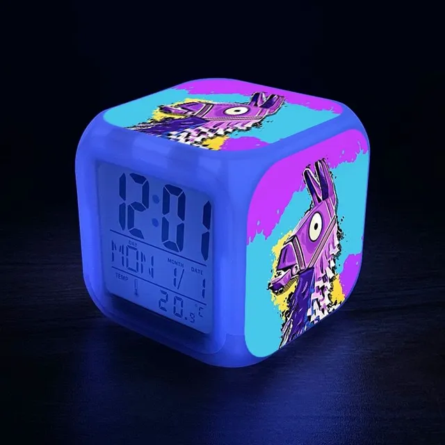 Original luminous alarm clock with Fortnite computer game motif 05 no box