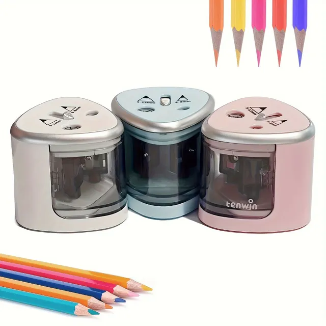 Electric sharp for all pencils - Strong machine with double hole, semiautomatic, for thin and strong pencils, with adapter for 2 holes