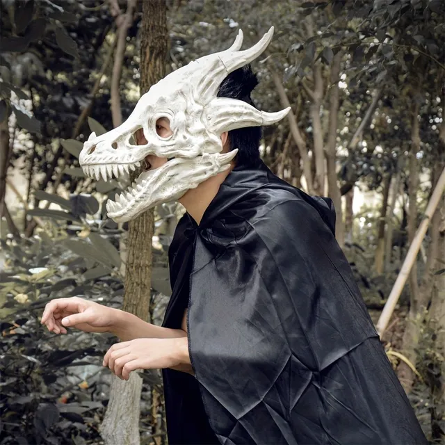 Halloween mask with moving dragon chin - Costume supplement