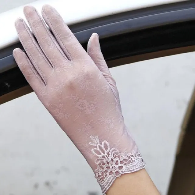 Women's Translucent Gloves with Lace