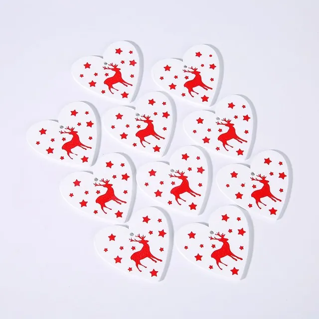 Christmas wooden ornaments Christmas - 10 pcs