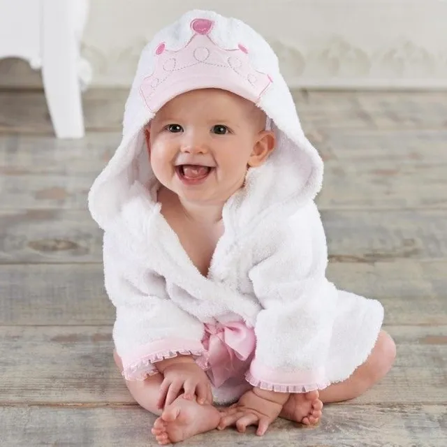 Baby bathrobe with hood and motifs of animals 14
