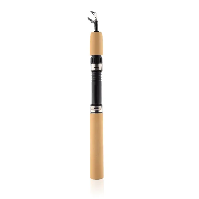 Fishing rod with wooden handle