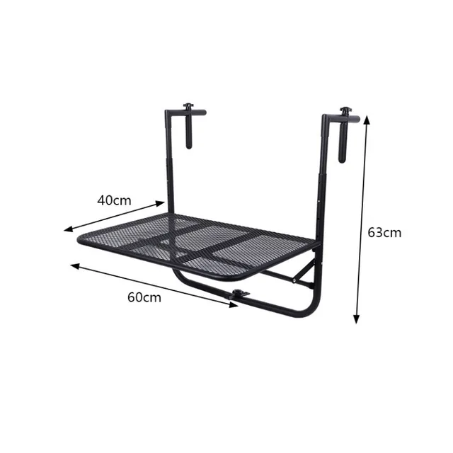 Folding side table with adjustable height - ideal for balconies, cafes, florists and gardens - easy to transfer