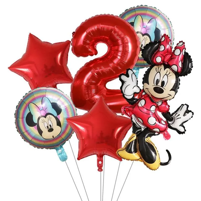 Gyönyörű felfújható születésnapi lufi Mickey egérrel - 6 db