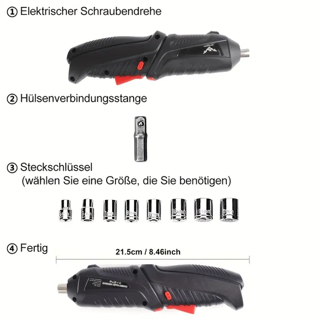 Elektrický skrutkovač, Bezdrôtový skrutkovač Na Bity, Dobíjateľný, 3.6V Li-ion 3,5N·m Max Torque Elektrický rotačný skrutkovač Na Bity Pro Projekty DIY