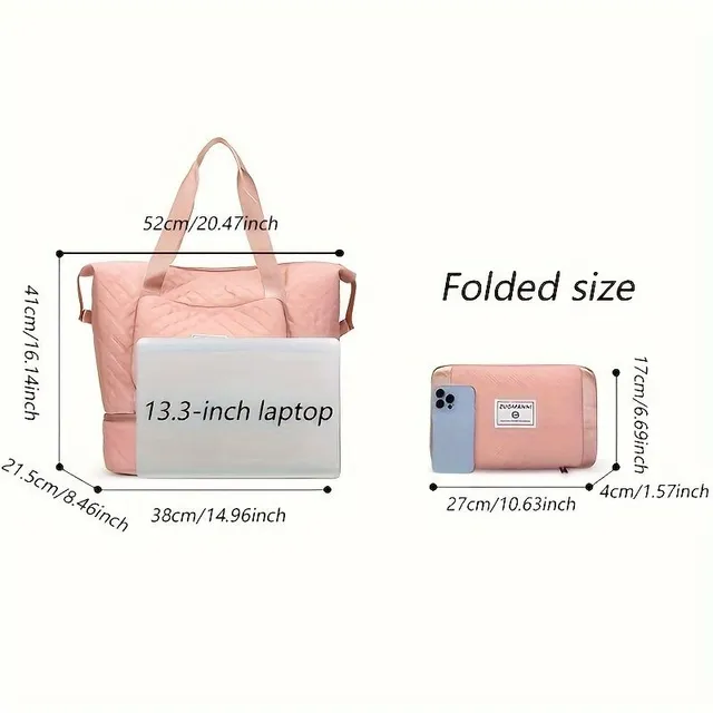 Large travel bag with Argyle pattern, light and stylish - Ideal for traveling, fitness and everyday use