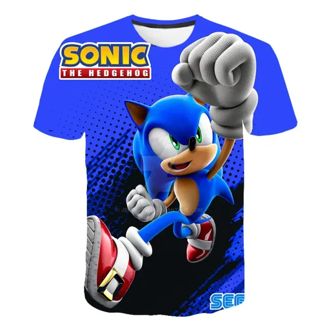 Kinder-T-Shirt bedruckt mit verschiedenen Sonic the Hedgehog-Motiven