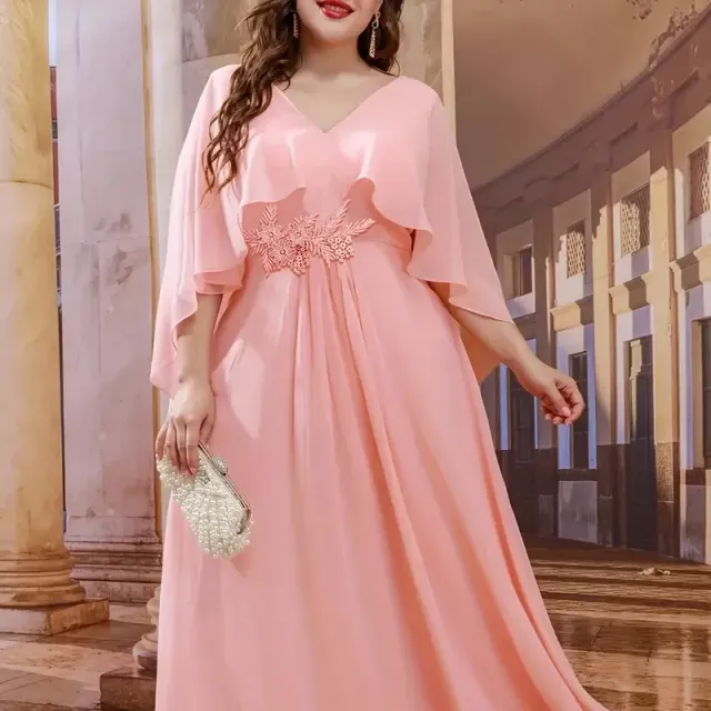 Rochie elegantă de seară cu flori pentru domnișoarele de onoare