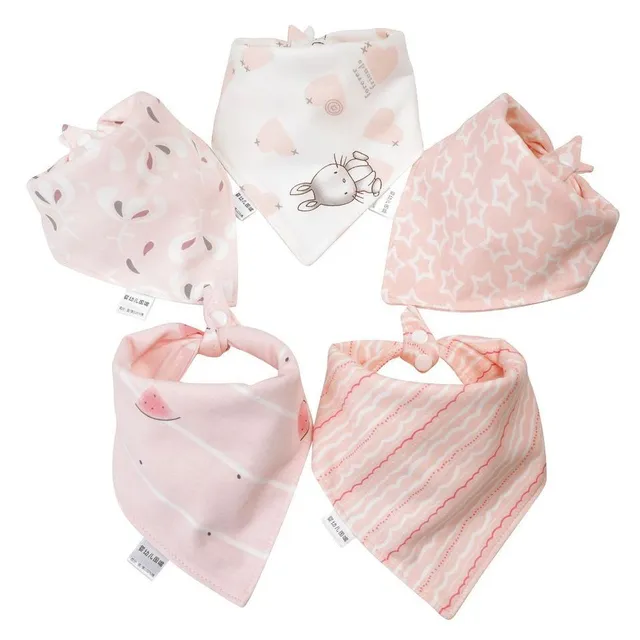 Soft cotton baby bib 5 pcs