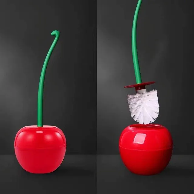 Toilet brush in the shape of a cherry