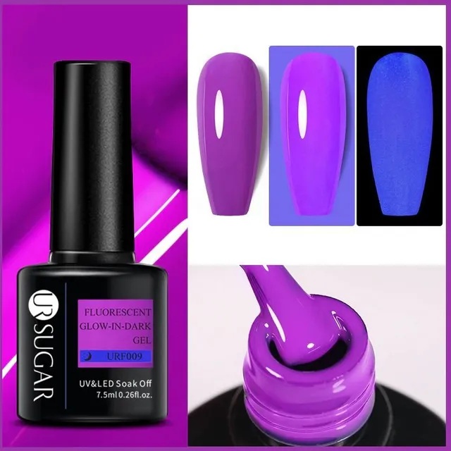 Luxusní ve tmě fosforující barevný lak na nehty pro UV lampy - několik variant barev