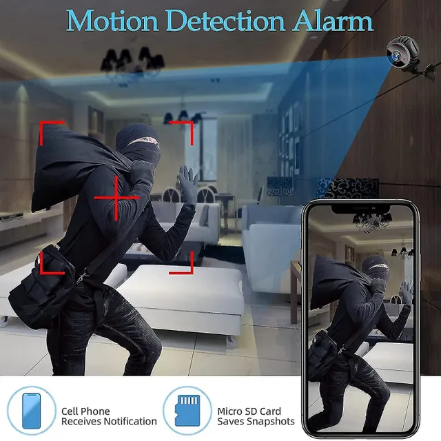 Mini špionážna kamera Skrytá Wifi Hd domáca bezpečnosť Vnútorný videorekordér