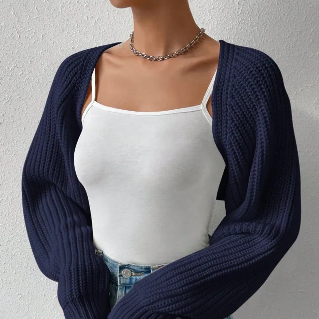 Practical jersey cardigan with raglan sleeves and wrap effect