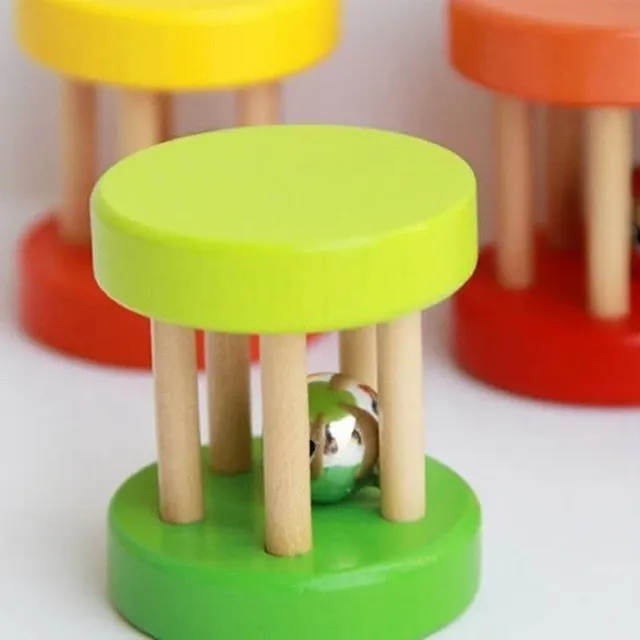 Wooden rattle with jingle
