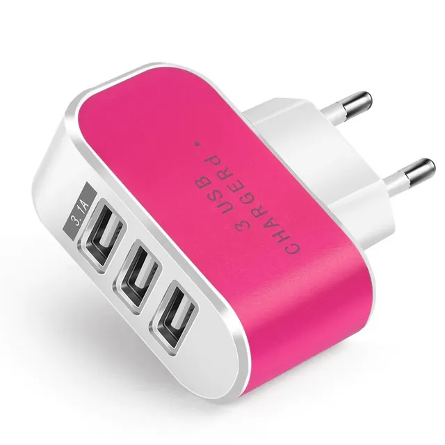 Mains charging adapter 3 USB ports