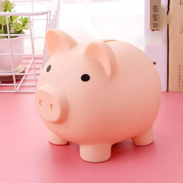 One-colour portable mini cash box in the shape of a piggy bank