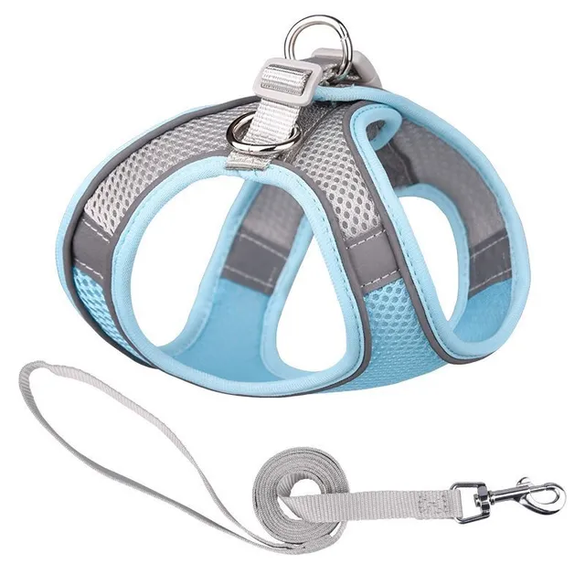 Reflective dog harness with leash - Adjustable vest, breathable collars for small and large dogs.