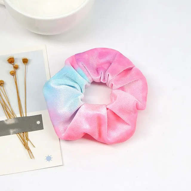 Scrunchies cu model în culori pastelate pentru femei