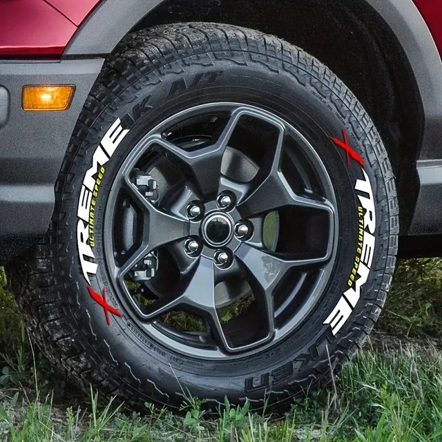 8ks pre 4 pneumatiky 3D nálepky s písmenami Jedno PVC vodotesné a odolné pneumatiky Trend Auto Dekoratívne príslušenstvo Univerzálne nálepkové kolesá
