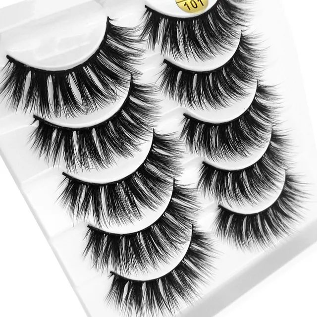 Trendy 3D false eyelashes - 5 pairs